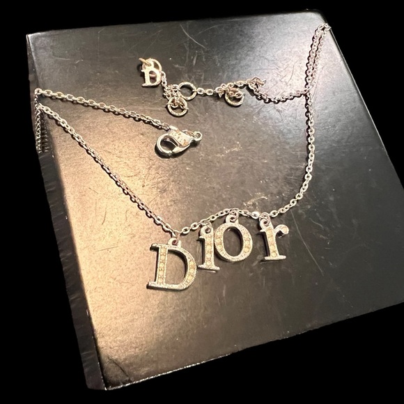 RARE Dior Vintage Logo Spellout Necklace - Picture 1 of 12